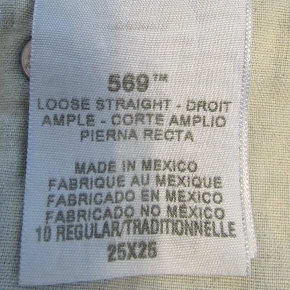 LEVI'S 569 BOY'S SIZE 10 R (28 X 25) JEANS DARK BLUE SLUB DENIM LOOSE GIRL'S RED - Picture 12 of 16